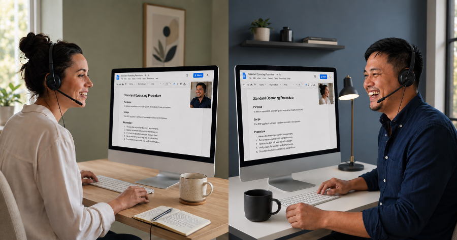 A Sidekick and their Hero Success Manager writing an SOP together on a call
